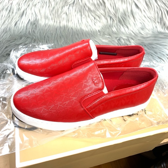 michael kors keaton slip on red